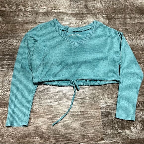 Aeropostale Seriously Soft Long Sleeve V-Neck Crop Top Size Large - Picture 1 of 7